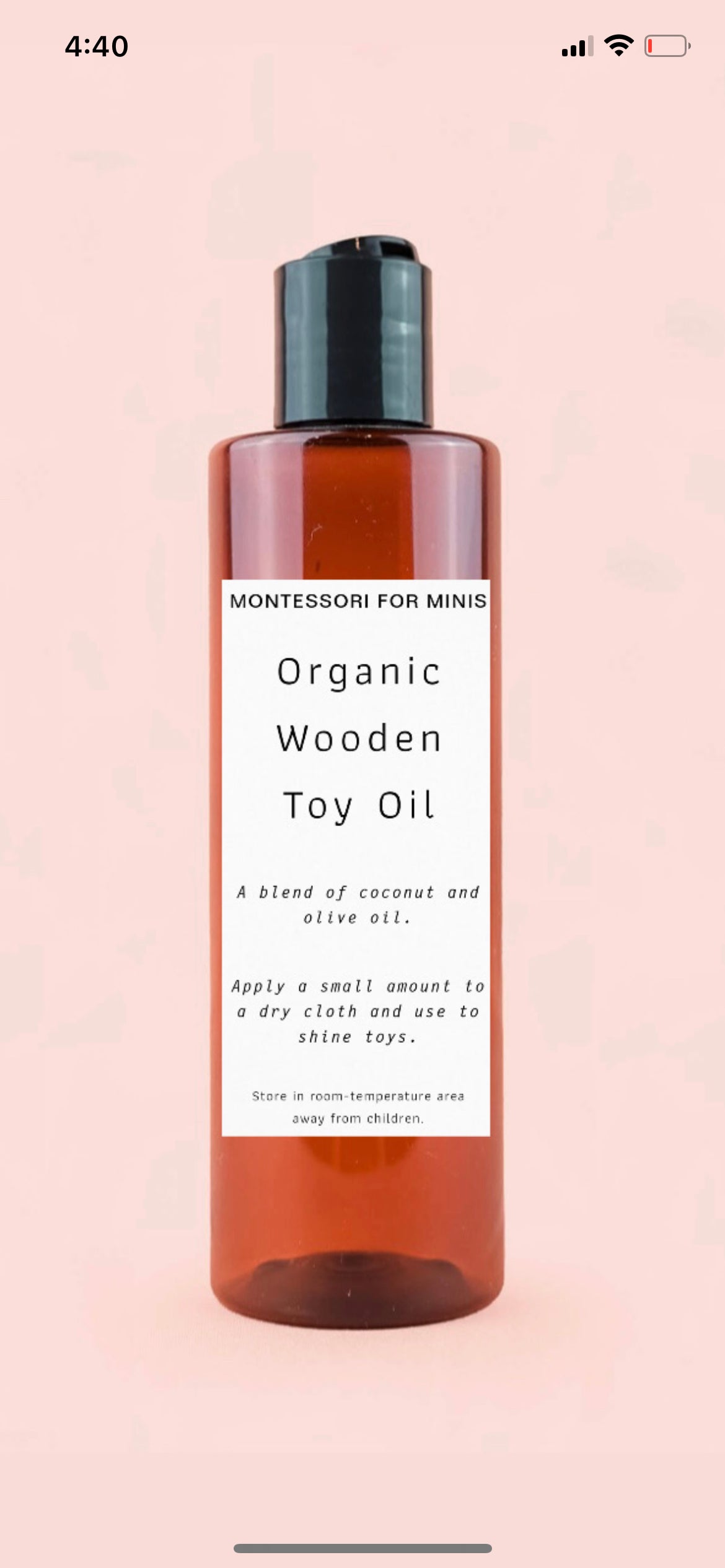 Organic Wooden Toy Oil