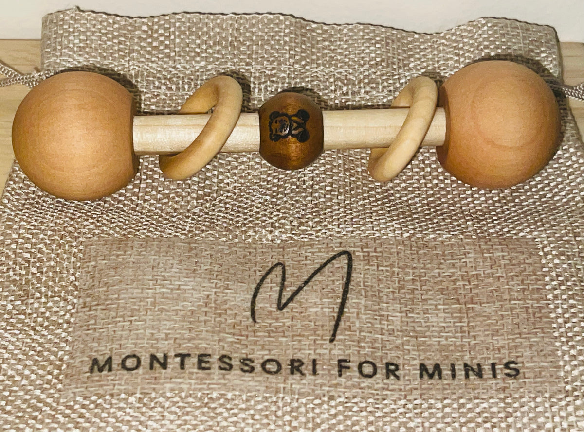 Face Bead Rattle Rattle,Teddy Bead – Montessori for Minis